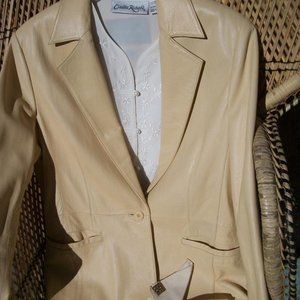 leather jacket butter color